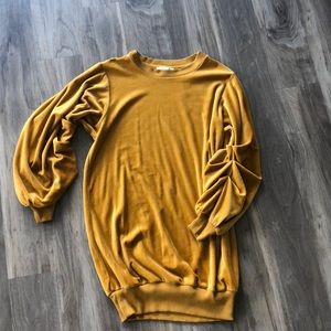 Velour mini sweatshirt dress.